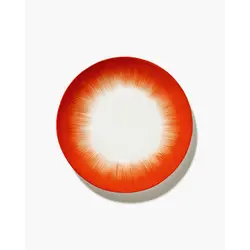 Тарелка мелкая d 24 см, h 1,1 см, цвет белый/красный, декор 5, DÉ