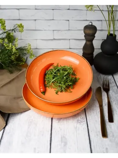 Набор салатников Porland Seasons 22 см (2 предмета), оранжевый, 835 мл