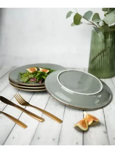 Набор обеденных тарелок Porland Seasons 24 см (4 предмета), тёмно-серый