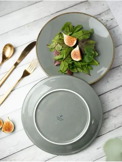 Набор обеденных тарелок Porland Seasons 24 см (4 предмета), тёмно-серый