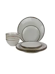 Набор из 12 предметов Porland Seasons (тарелка d 18 см – 4 шт, салатник d 16 см – 4 шт, тарелка d 26 см – 4 шт), фарфор, цвет бежевый