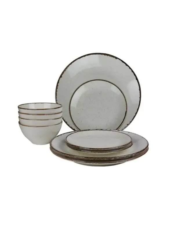 Набор из 12 предметов Porland Seasons (тарелка d 18 см – 4 шт, салатник d 16 см – 4 шт, тарелка d 26 см – 4 шт), фарфор, цвет бежевый