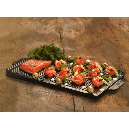 Сковорода-гриль 47*26 см прямоуг. с ручками черная чугун LAVA