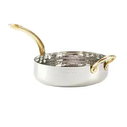 Сковорода для подачи 15,5*4,5 см Dents круглая нерж. 2 ручки золото P.L. Proff Cuisine