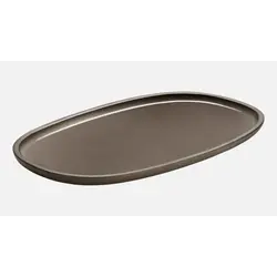 Блюдо овальное 35x15 см, h 1,2 см, цвет серо-коричневый, ReNew