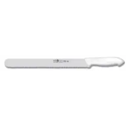 Нож для нарезки 250/400 мм. c волн. кромкой, белый антибактер. ручка HoReCa Icel /1/6/