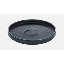 Блюдце с вертикальным бортом (с рельефом) d 15 см, h 2,5 см, цвет черный, Nara