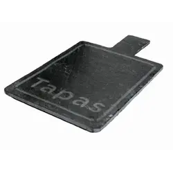 Блюдо для подачи прямоуг. 14*11 см. h=0,8 см. черное, сланец с ручкой VB /6/12/