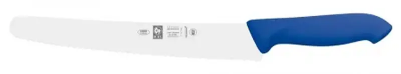 Нож кондитерский 250/380 мм. с волн. кромкой, синий антибактер. ручка HoReCa Icel /1/6/