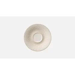 Блюдце для чашки d 15,9 см, h 1,8 см, декор бежевая сетка, Nature Infused