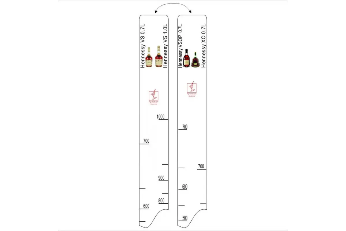 Барная линейка "Hennessy VS,VSOP,XO"0,7, / VS 0.7,1л