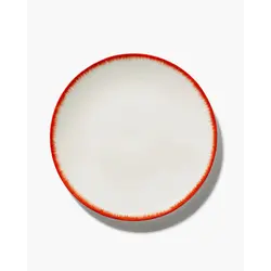 Тарелка мелкая d 28 см, h 1,8 см, цвет белый/красный, декор 2, DÉ
