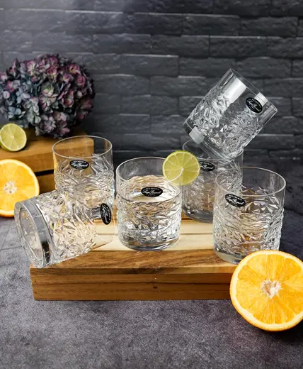 Набор стаканов низких Mixology Textures DOF 380 мл, хрустальное стекло, 6 шт.
