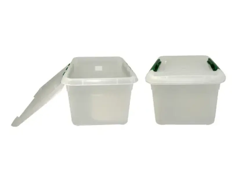 Контейнер для продуктов прямоуг. 8,0 л. 30*23*16,5 см. с зеленым зажимом MGprof /1/25/