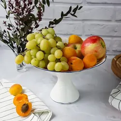 Блюдо круглое на ножке P.L. Proff Cuisine Blue Flower d 25 см h15,7 см