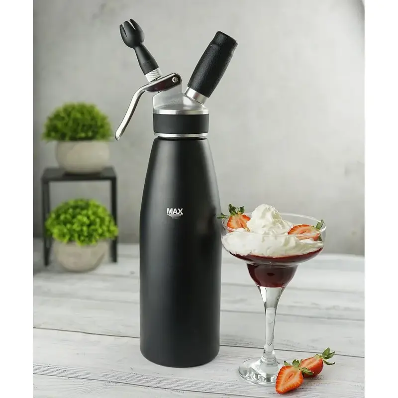 Сифон (кремер) для взбивания сливок 1 л (до +30°C) алюм. черный P.L. Proff Cuisine