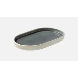 Блюдо овальное с вертикальным бортом 30x20 см, h 2,4 см, цвет серый, Nara