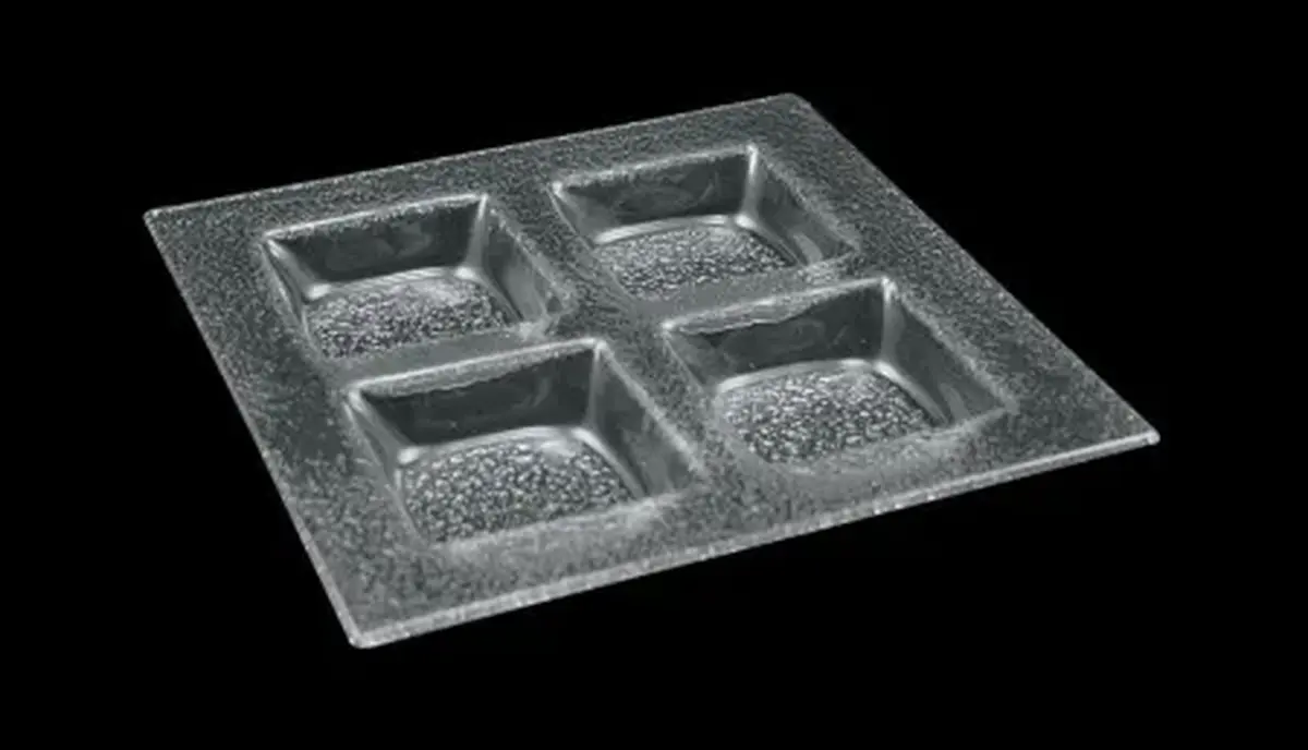Менажница 4-х секц. 300*300 мм. стекло 3D /1/12/