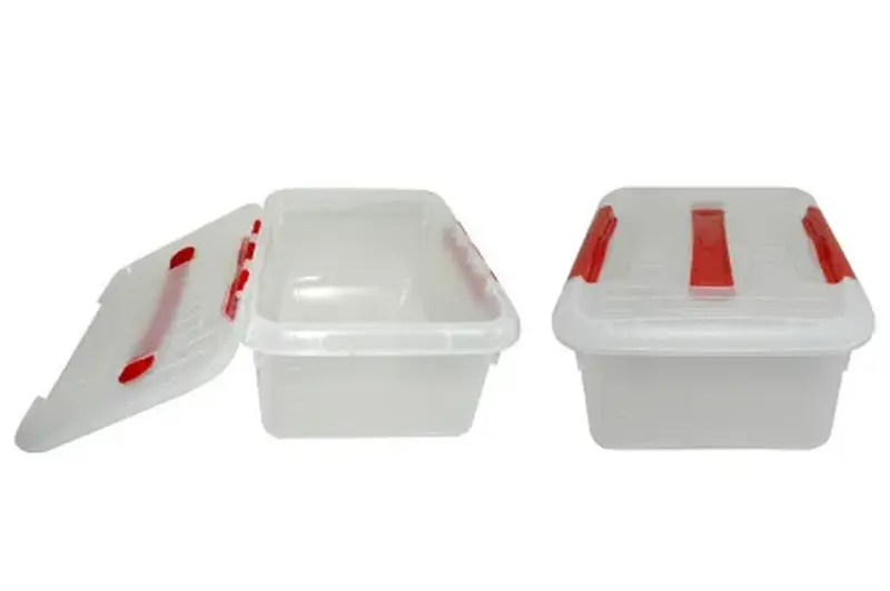 Контейнер для продуктов прямоуг. 6,0 л. 30*23*12 см. с ручкой, с красным зажимом MGprof /1/12/