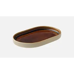 Блюдо овальное с вертикальным бортом 30x20 см, h 2,4 см, цвет коричневый, Nara