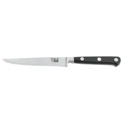 Нож для нарезки 12,5 см волнистое лезвие кованый ECO-Line черная ручка P.L. - Proff Chef Line