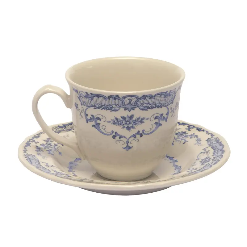 Чайная параH 7,5 Ø 8,5 смH 2,4 Ø 15 см, цвет декора синий