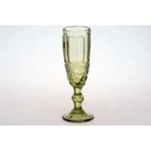 Бокал-флюте для шампанского 150 мл набор 6 шт. зеленый d 6 см h20 см Green Glass P.L.BarWare [1]