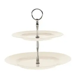 Этажерка 2-х ярусная d=25/27 см. h=24,5 см. Белый Bonna /1/6/ 