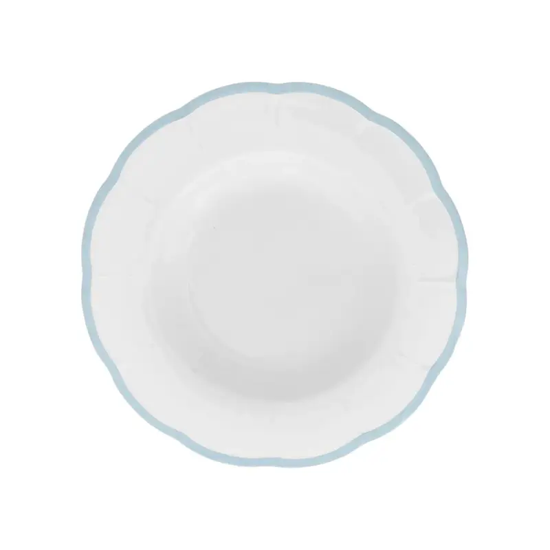 Тарелка глубокая с цветным кантом (голубой) Ø 22,8 см