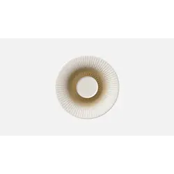 Блюдце для чашки с рельефом d 16 см, h 1,9 см, бежевый декор по внутренней кромке, Nature Infused