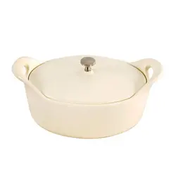 Кастрюля для подачи 16*13 см h6,3 см 550 мл овальная с крышкой эмаль чугун. P.L. Proff Cuisine