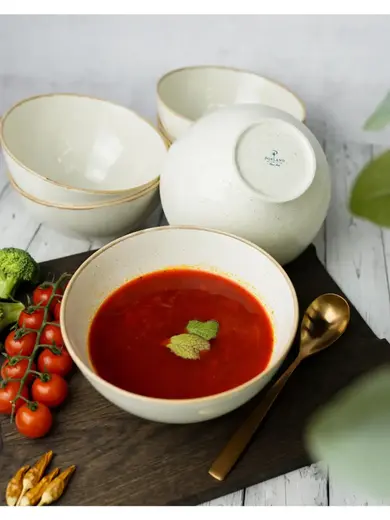 Набор столовой посуды 32 шт, Porland Seasons бежевый (Салатник 22 см/ 830 мл - 1 шт; Блюдо 32х20 см - 1 шт; Миска 16см/770 мл - 6 шт; Тарелка 28 см - 6 шт; Тарелка 24 см - 6 шт; Чашка+блюдце 340 мл - 6шт;)