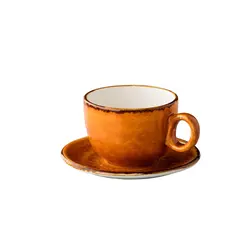 Блюдце универсальное 15 см, цвет оранжевый (для чайных чашек) Jersey