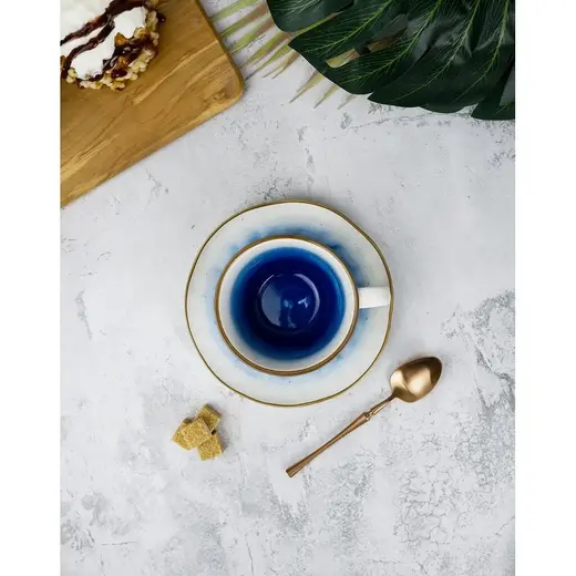 Чайная пара 240 мл d 10 см h5 см голубая фарфор "The Sun Eco" P.L. Proff Cuisine [1]