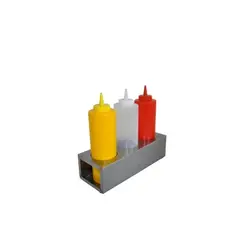 Подставка для соусов 3 ячейки 28*10*8 см. нерж. MGsteel /1/24/