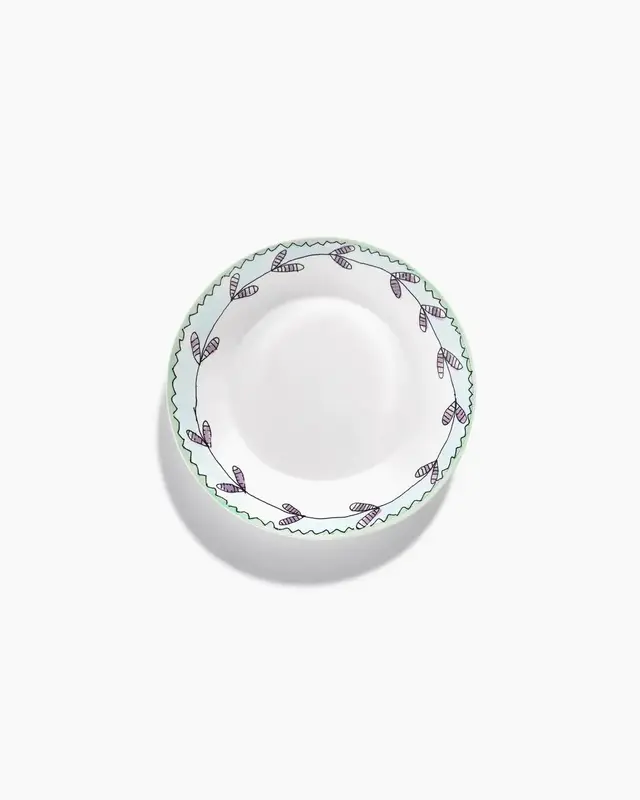 Тарелка глубокая 22 см Blossom Milk Midnight Flowers