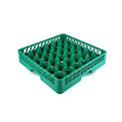 Кассета для бокалов 500*510*100 мм. 36 ячеек 75*75*90 мм. зеленая п/п Tribeca (BB-36) /1/6/