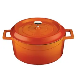 Кастрюля 9,86л, 32 см, чугун, цвет оранжевый