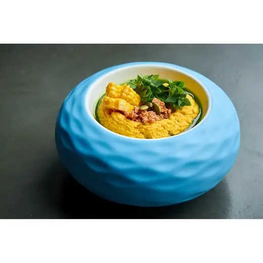 Блюдо для подачи бело-голубое P.L. Proff Cuisine Shine 20 см 300 мл