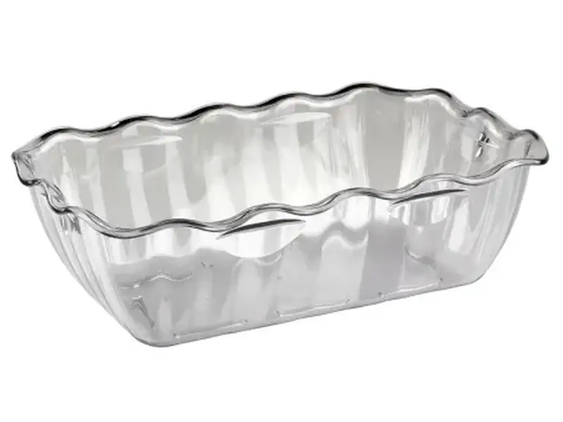 Салатник 330*265 мм. 4000 мл. h=80 мм. с волнистыми краями прозрачный /1/14/