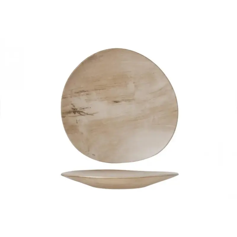 Тарелка с волнистым краем 34x33 см h 3,5 см, декор "светлое дерево", PALISSANDRO