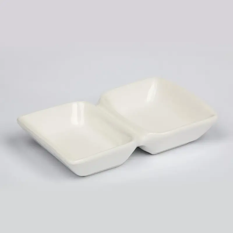 Соусник 50*50 мл двойной 12*7,3*2,3 см белый фарфор P.L. Proff Cuisine [8]