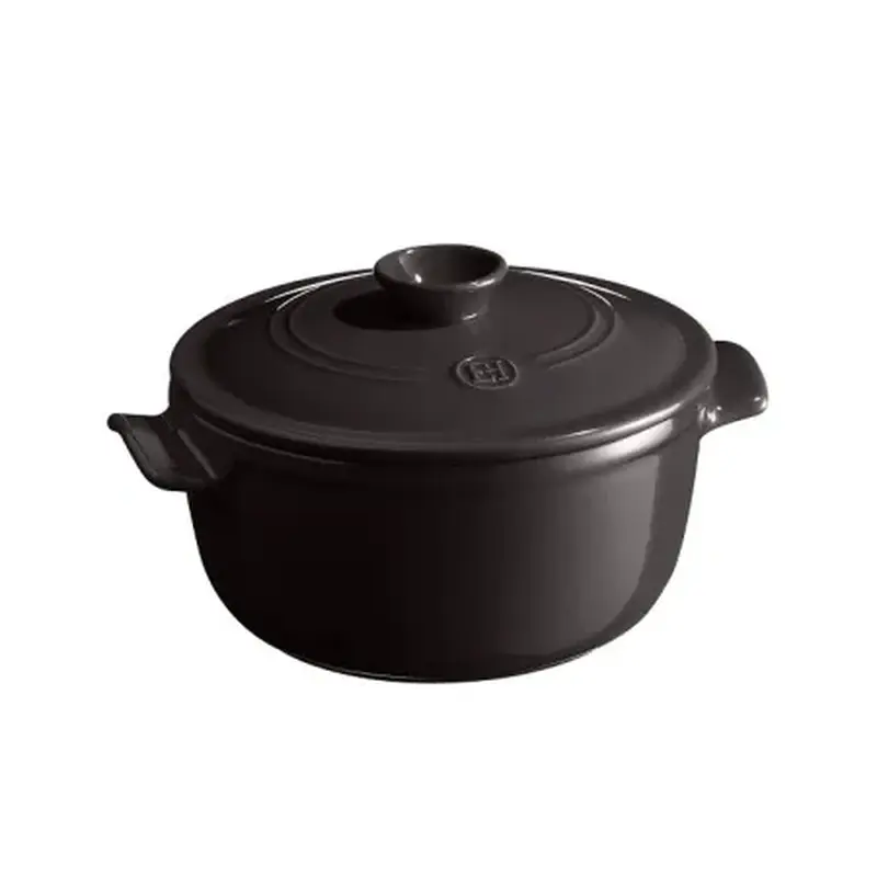 Кастрюля 2,5 л. d=22,0 см. h=15,5 см. с крышкой черная керам Emile Henry /1/