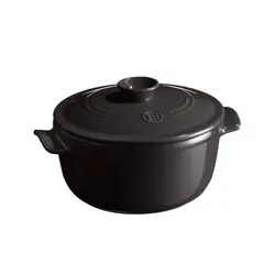 Кастрюля 2,5 л. d=22,0 см. h=15,5 см. с крышкой черная керам Emile Henry /1/