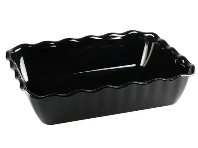 Салатник 330*265 мм. 4000 мл. h=80 мм. с волнистыми краями черный /1/14/