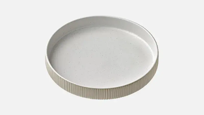 Тарелка глубокая с вертикальным бортом, (с рельефом), 1,3 л, d 24 см, h 4,2 см, цвет белый, Nara