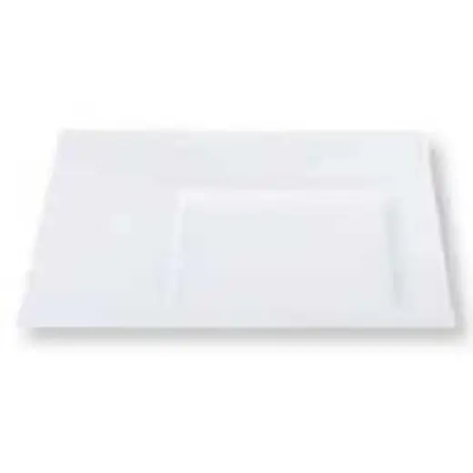 Тарелка 21*21 см квадратная смещенное дно белая фарфор KW "Black Label" P.L. Proff Cuisine [6]