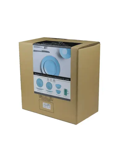 Набор из 4 предметов Porland Seasons (тарелка d 18 см, салатник d 16 см, кружка 325 мл, тарелка d 26 см), фарфор, цвет бирюзовый