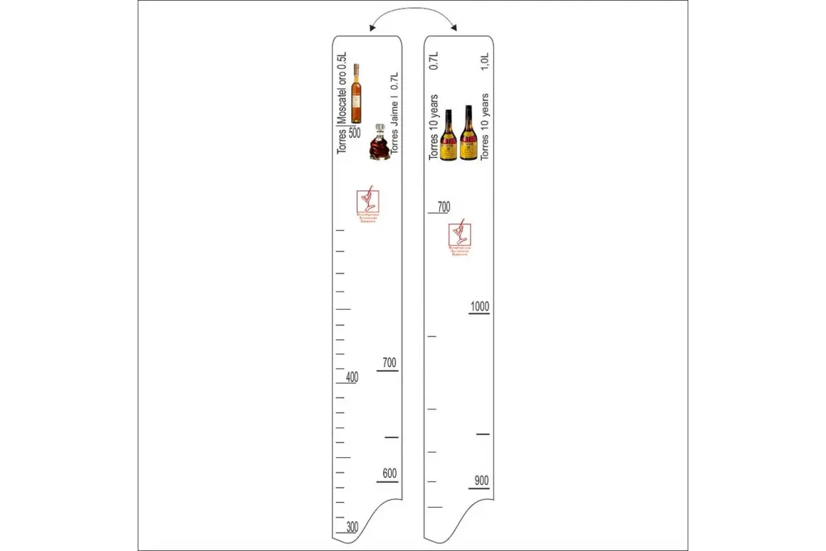 Барная линейка "Torres 10 years 0.7/1.0, Jaime 0.7, Moscatel oro