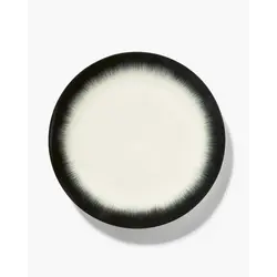 Тарелка мелкая d 28 см, h 1,8 см, цвет белый/черный, декор 4, DÉ